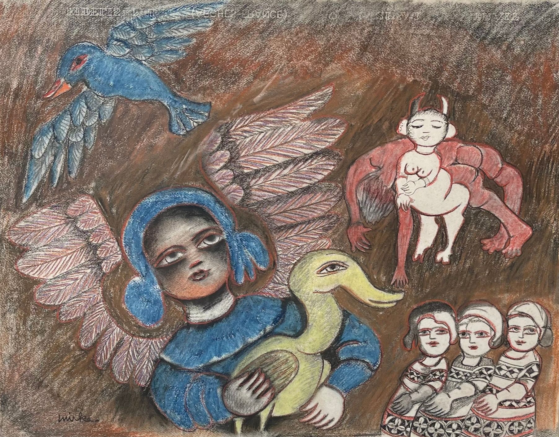 Mirka Mora "Angel Epiphany with Three Wise Girls"